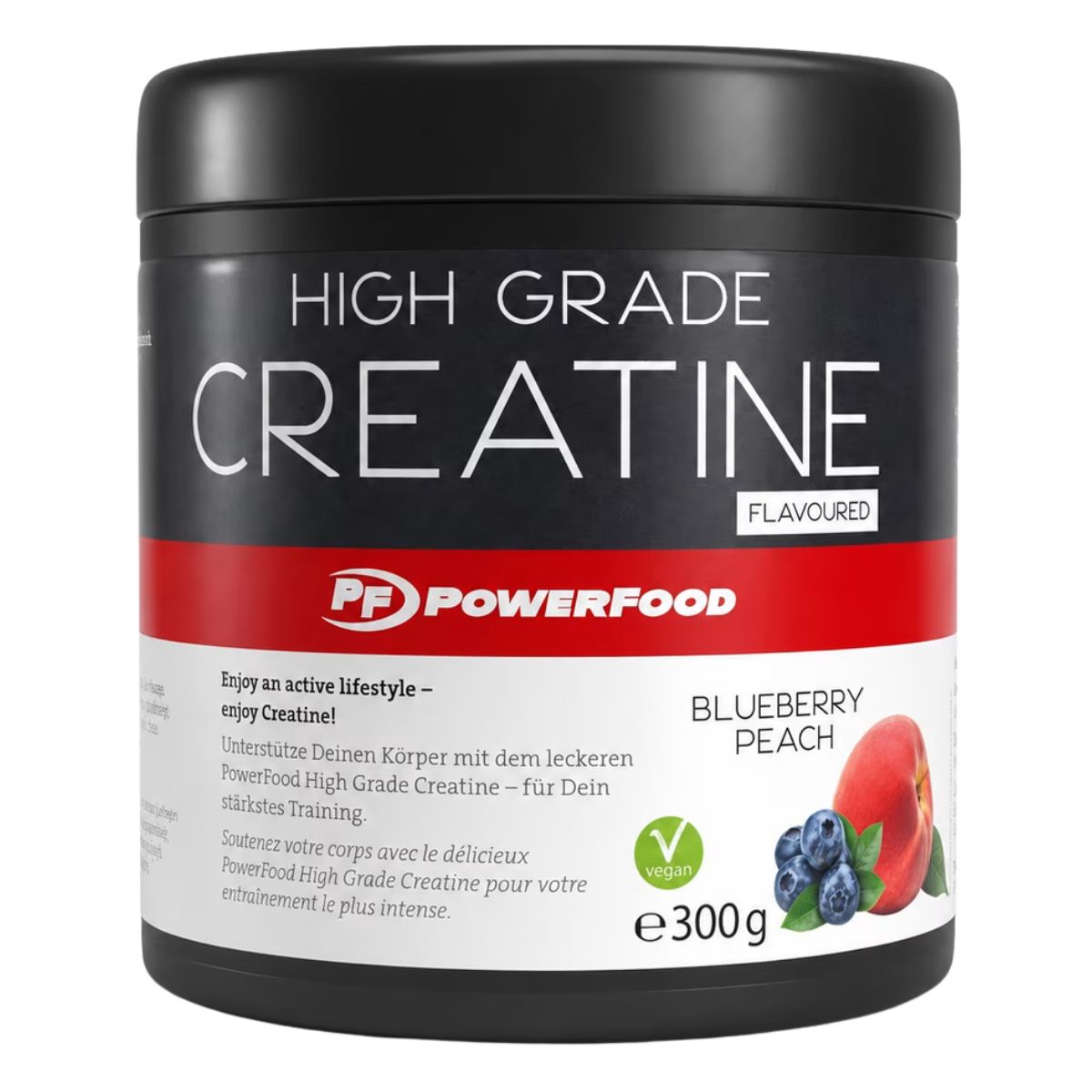 Powerfood High Grade Creatine Pulver Blueberry Peach 300 g