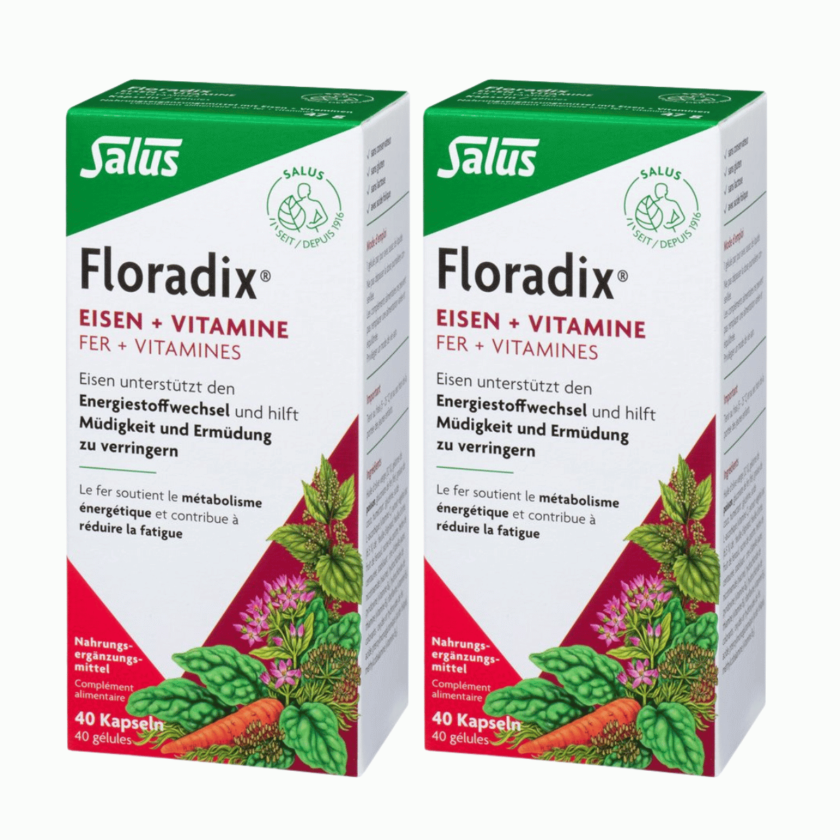 Image of Floradix Eisen + Vitamine Kapseln 2x 40 Stück