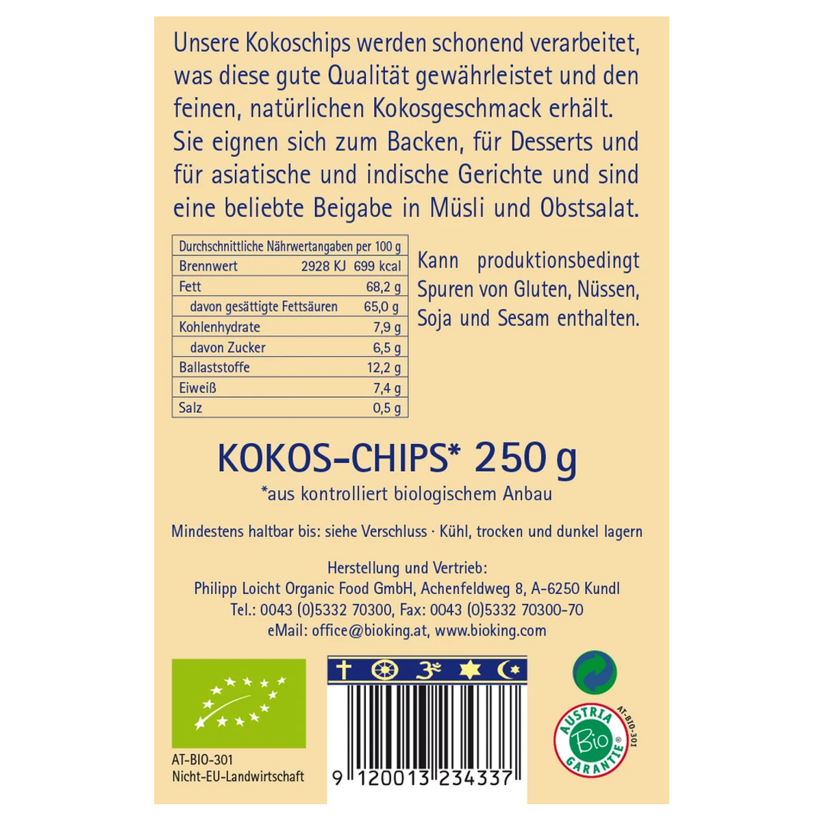 BioKing Kokos-Chips aus kontrolliert ökologischem Anbau