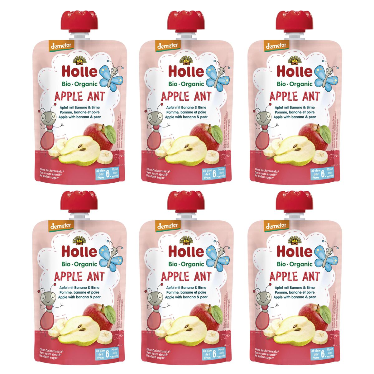 Holle Apple Ant Pouchy Apfel Banane Birne 6x 100 g Holle Apple Ant Pouchy Apfel Banane Birne 6x 100 g