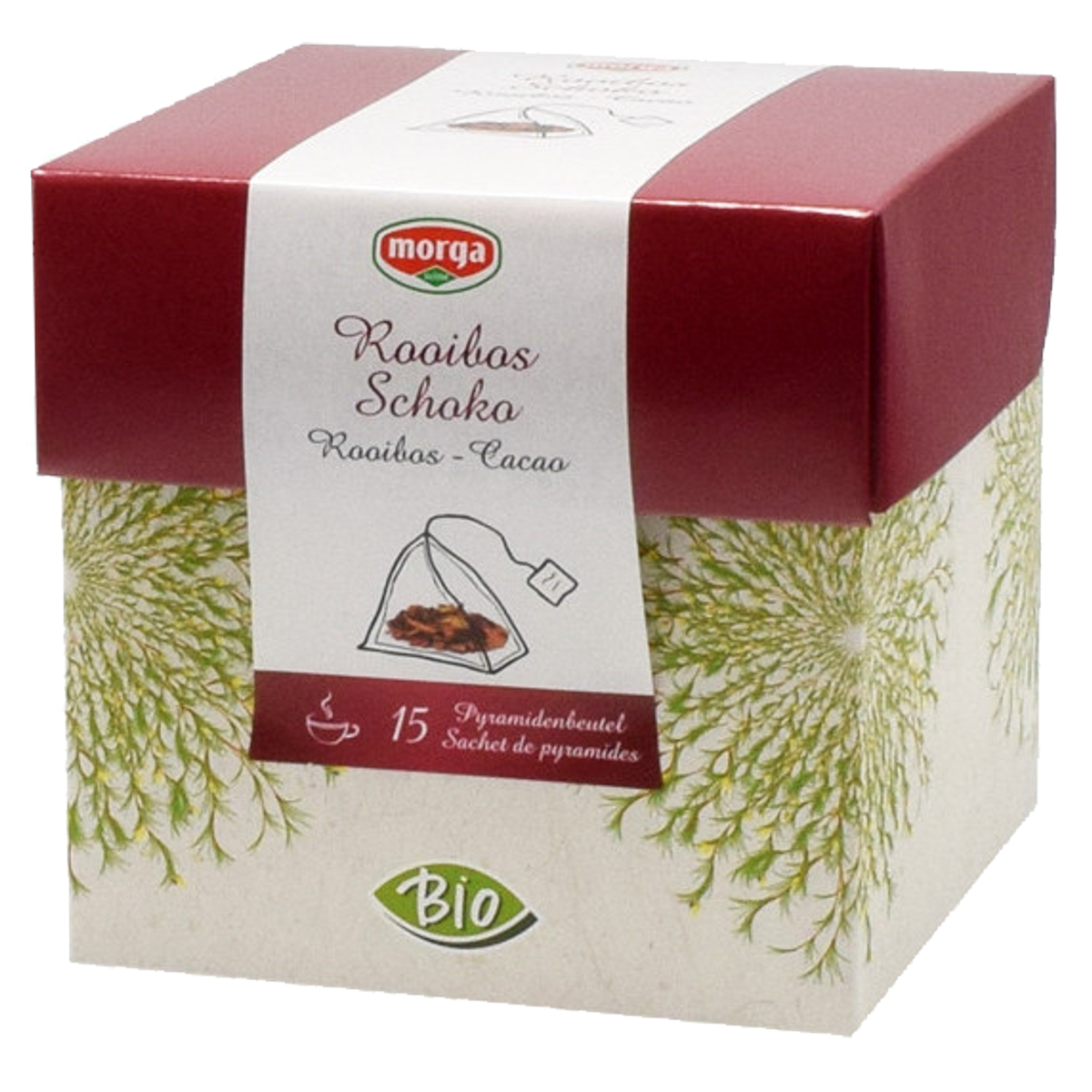 Morga Rooibostee Schoko Pyramide Bio 15 Stück Morga Rooibostee Schoko Pyramide Bio 15 Stück