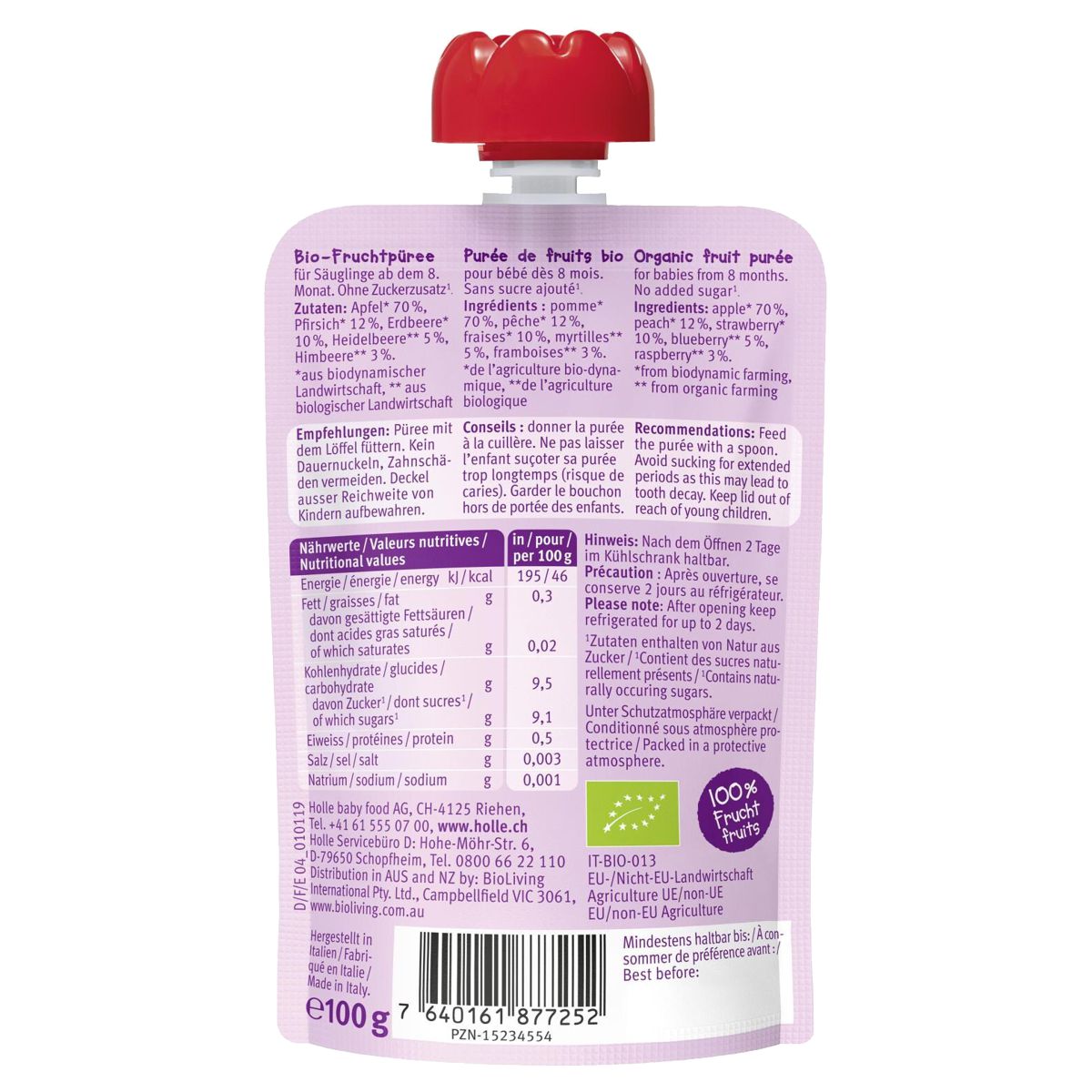 Holle Berry Puppy Pouchy 6x 100 g Holle Berry Puppy Pouchy 6x 100 g