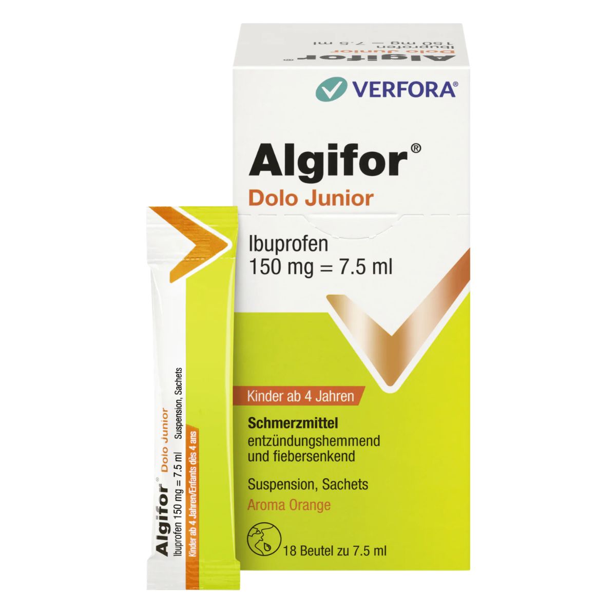 Algifor Dolo Junior 150 mg / 7.5 ml 18 Beutel