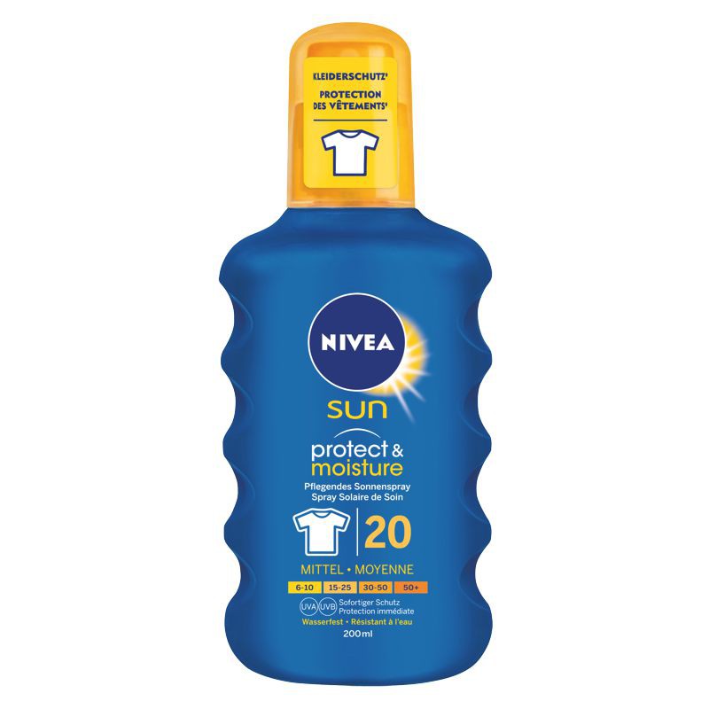 Nivea Sun Protect + Moisture Sonnenspray LSF 20 200 ml Nivea Sun Protect + Moisture Sonnenspray LSF 20 200 ml