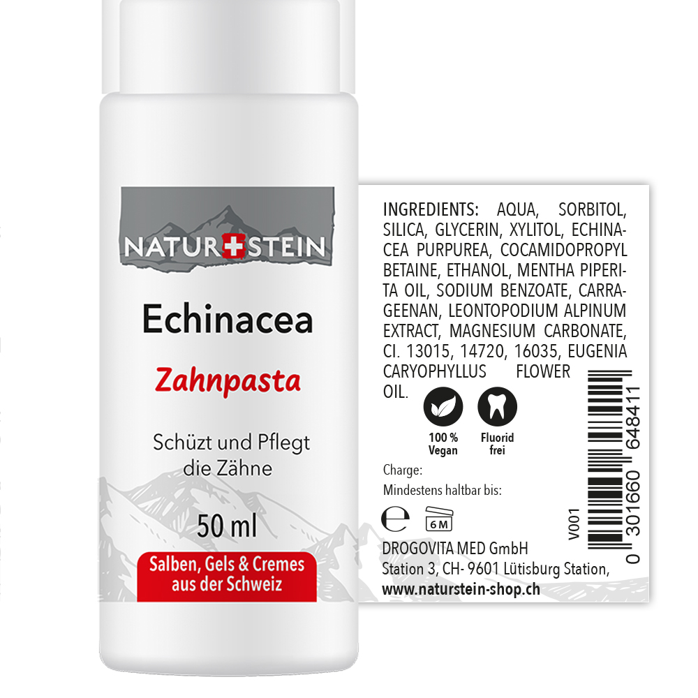 Naturstein Echinacea Zahnpasta Glas 50 ml