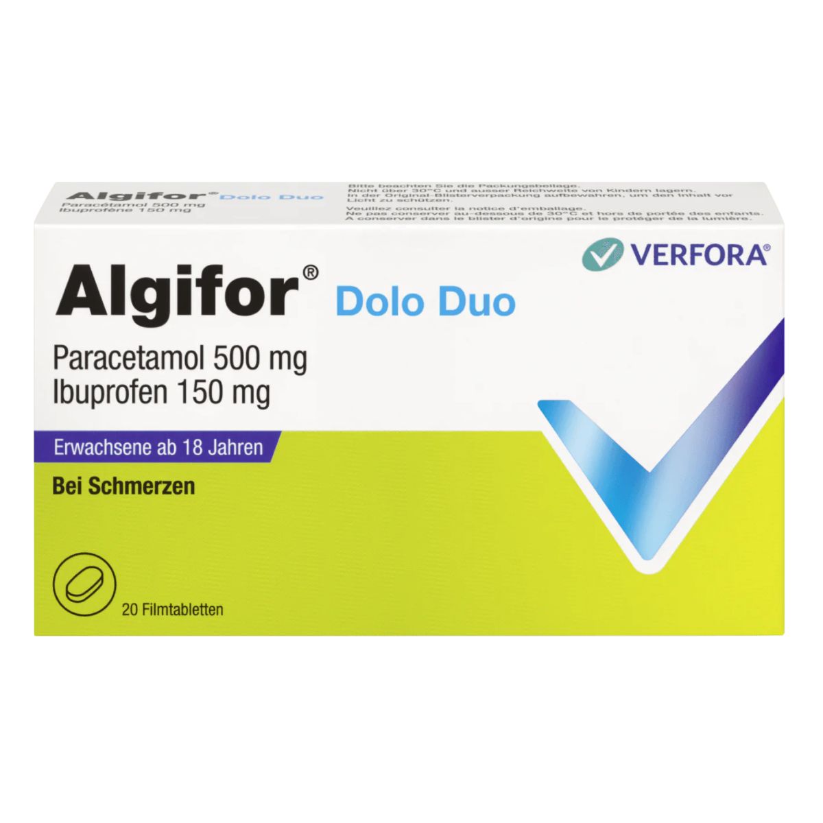 Algifor Dolo Duo 500 mg / 150 mg Filmtabletten 20 Stück
