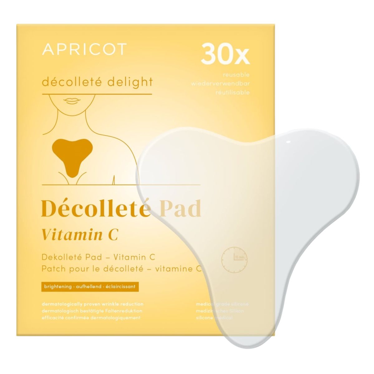 Apricot Dekolleté Pad wiederverwendbar mit Vitamin C