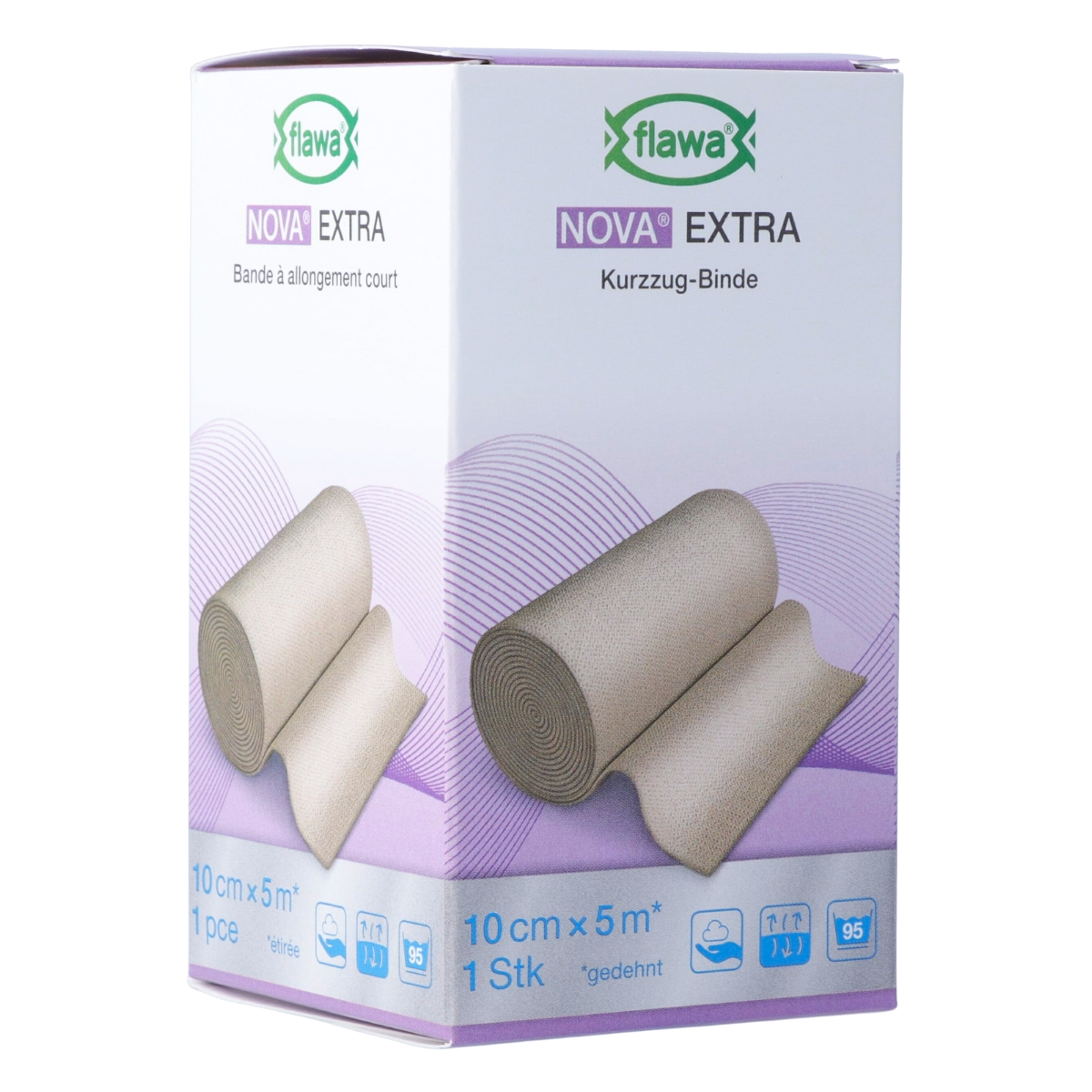 Flawa Nova Extra Kurzzugbinde 10 cm x 5 m hautfarbe