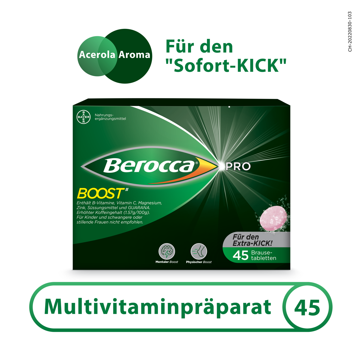 Berocca Pro Boost Brausetabletten 45 Stück Sofort-Kick Berocca Pro Boost Brausetabletten 45 Stück Sofort-Kick
