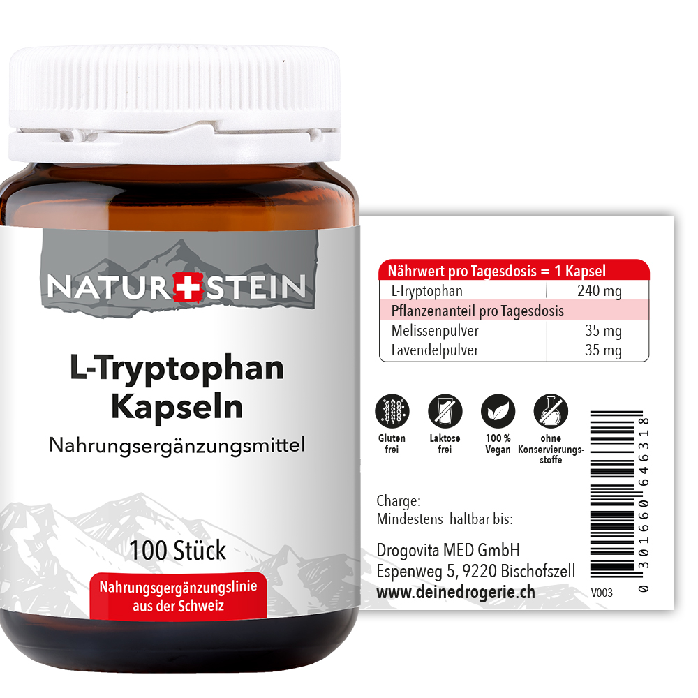 Naturstein L-Tryptophan Kaps 240 mg 100 Stück Naturstein L-Tryptophan Kaps 240 mg 100 Stück