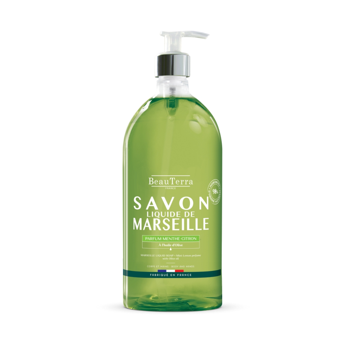 BeauTerra Flüssigseife Marseille Minze Zitrone