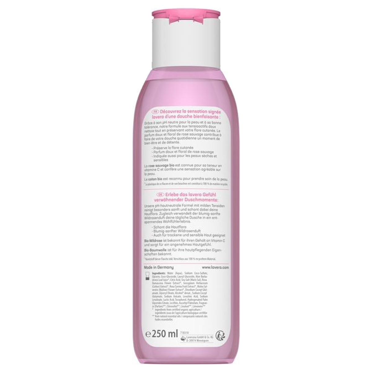 Lavera Pflegedusche Verwöhnend Bio-Wildrose & Bio-Baumwolle 250 ml