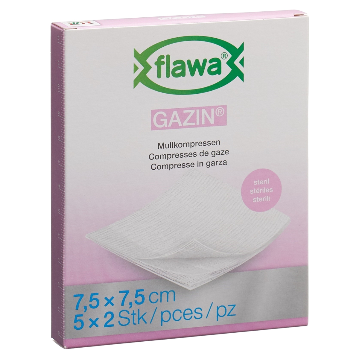 Image of Flawa Gazin Mullkompres 7.5 x 7.5 cm steril 5 x 2 Stück