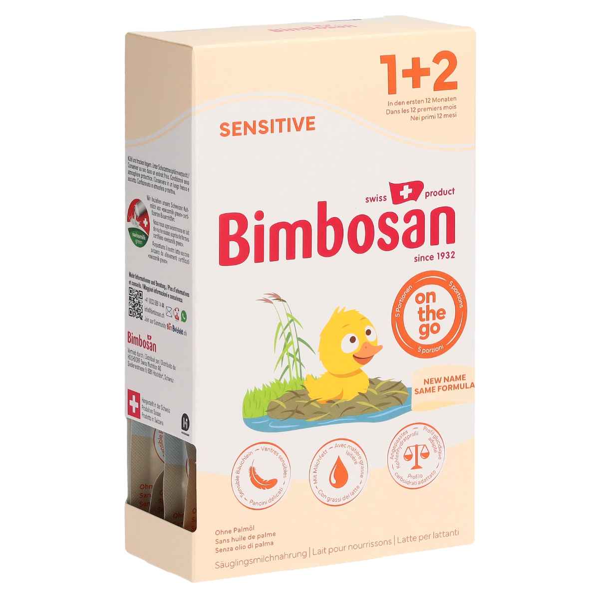 Bimbosan Sensitive 1 + 2 Säuglingsanfangsmilch Reiseportion 5 x 25 g