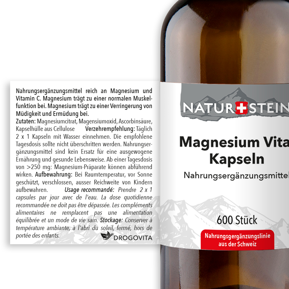 Naturstein Magnesium Vital Kapseln 600 Stück Naturstein Magnesium Vital Kapseln 600 Stück