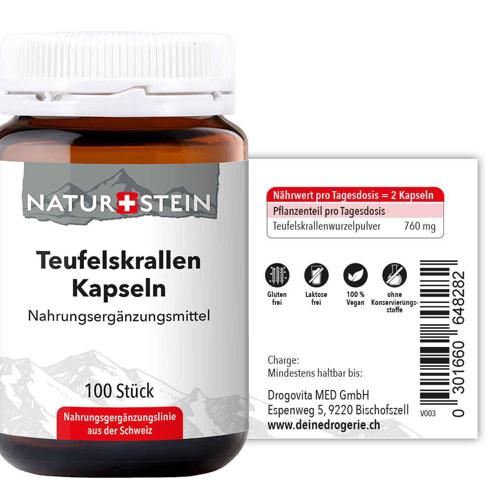 Naturstein Teufelskrallen Kapseln 100 Stück Naturstein Teufelskrallen Kapseln 100 Stück