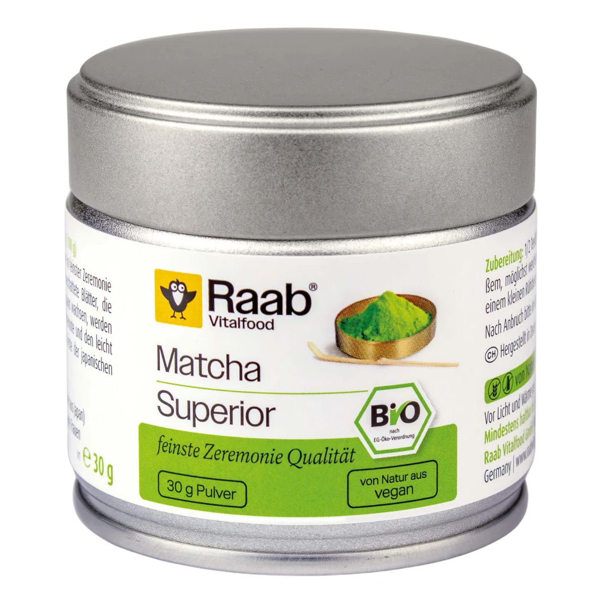 Raab Matcha Grüntee Superior Bio 30 g
