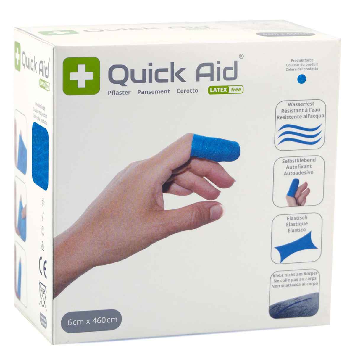 QUICK AID Pansement 6x460 cm sans latex bleu