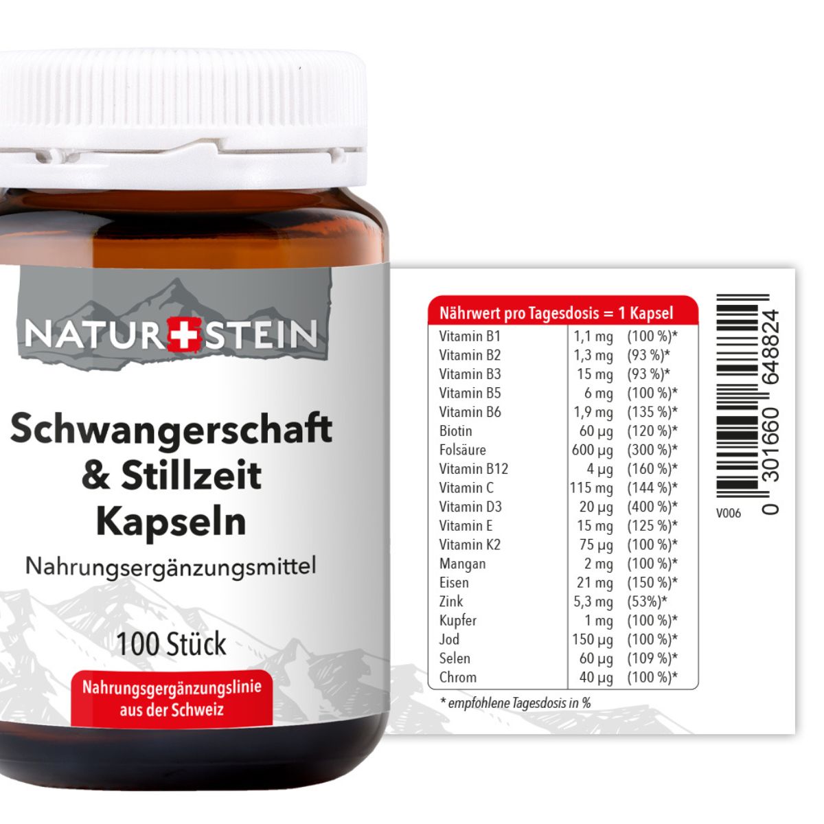 Naturstein Schwangerschaft&Stillzeit Kapseln 100 Stück Naturstein Schwangerschaft&Stillzeit Kapseln 100 Stück