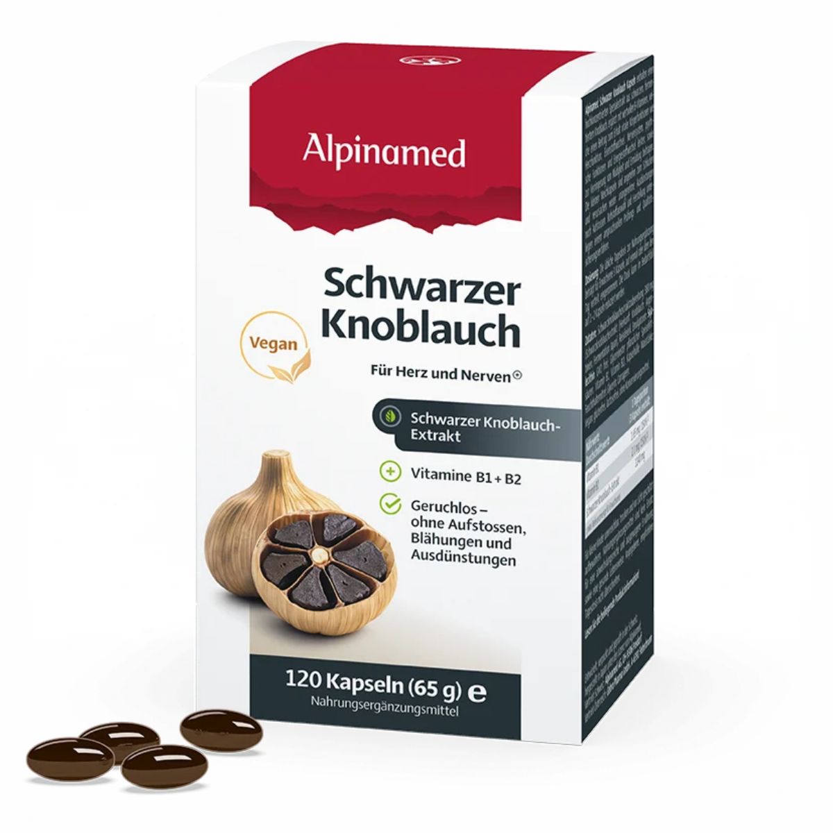 Image of Alpinamed Schwarzer Knoblauch Kapseln 120 Stück