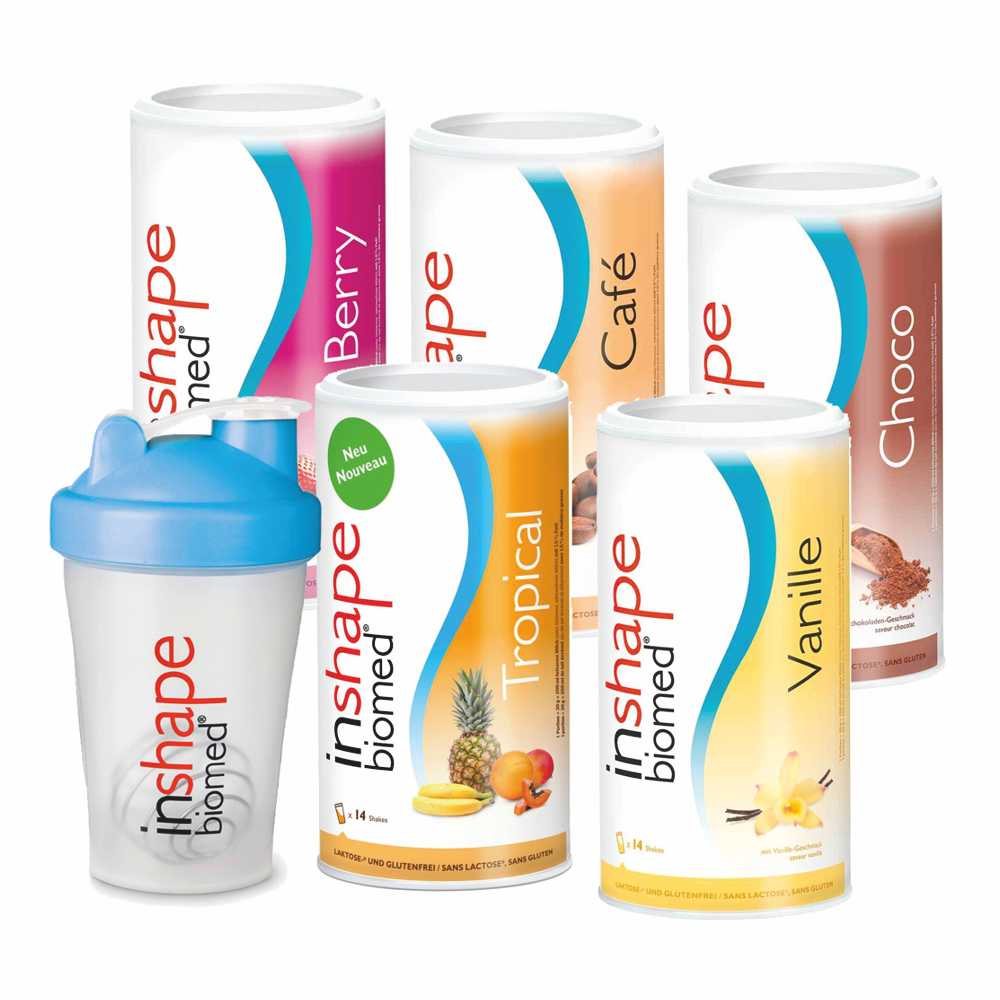 INSHAPE Biomed 5er Kombi alle Sorten (5x 420g) mit Shaker INSHAPE Biomed 5er Kombi alle Sorten (5x 420g) mit Shaker