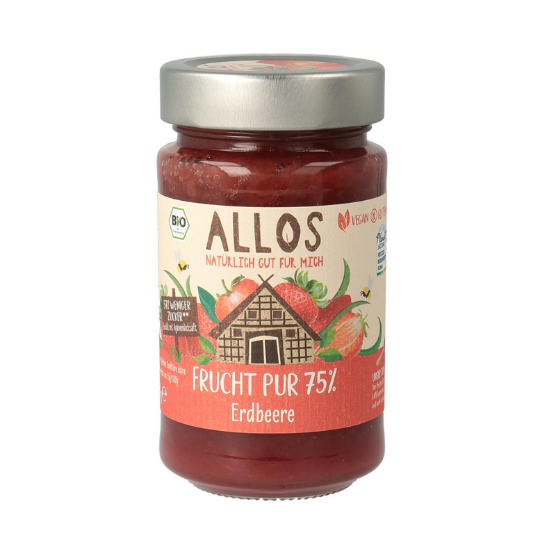 ALLOS Frucht Pur Konfitüre 75 % Erdbeere Bio 250 g ALLOS Frucht Pur Konfitüre 75 % Erdbeere Bio 250 g