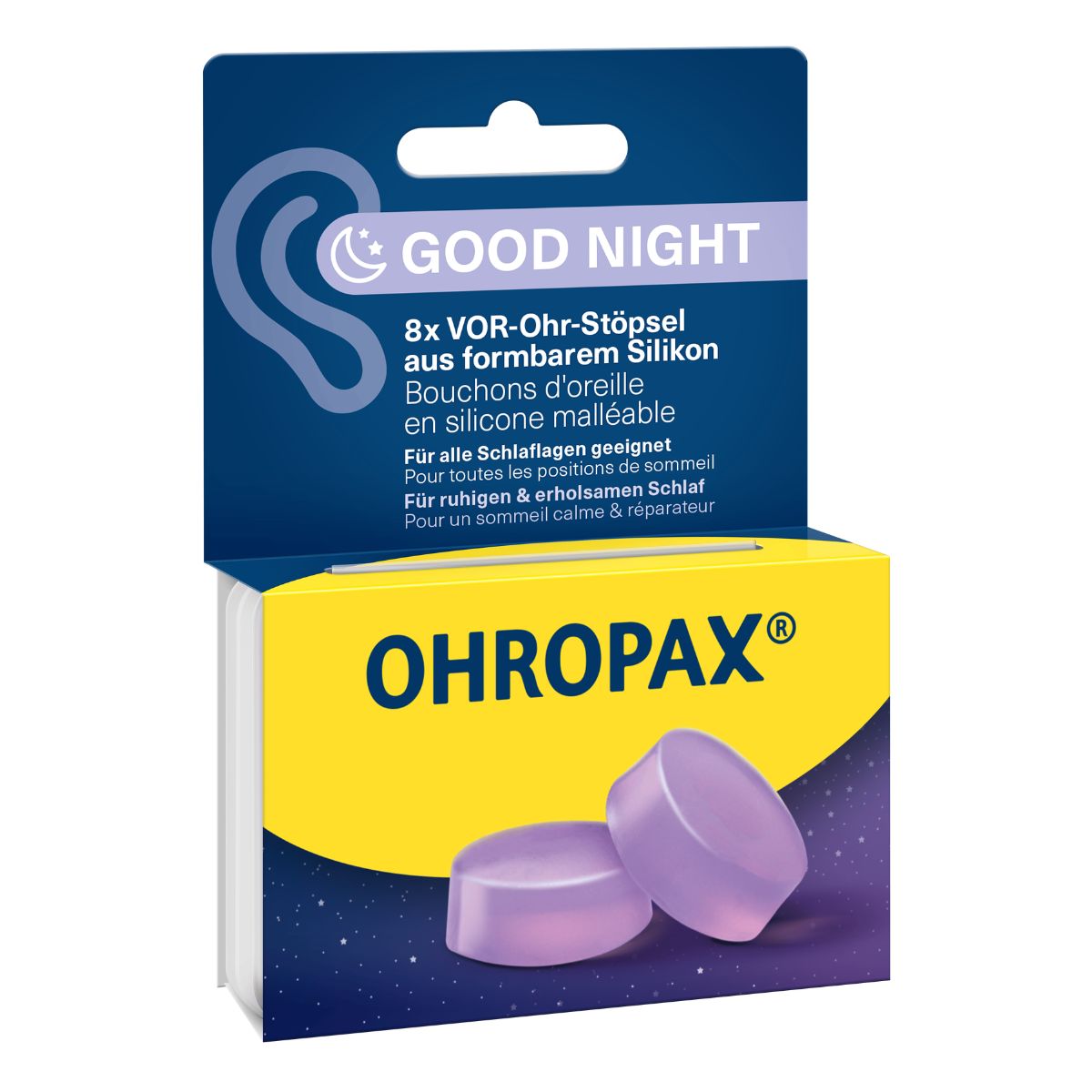 Ohropax Ohrstöpsel Silicon Good Night 8 Stück