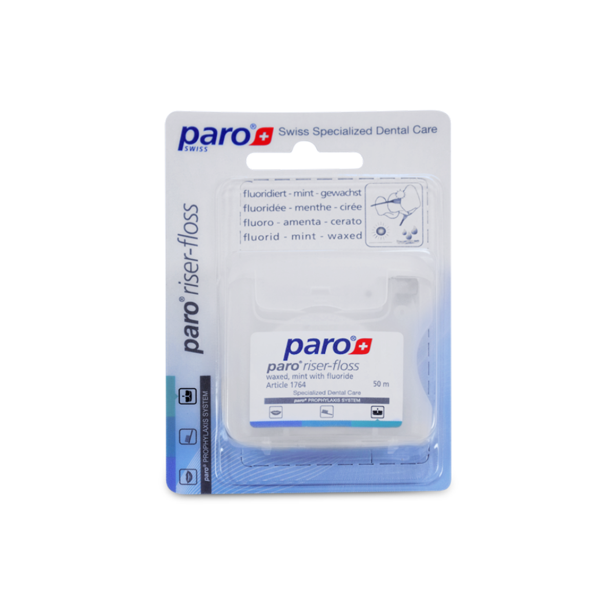 Paro Riser Floss 50m gewachst Mint mit Fluorid
