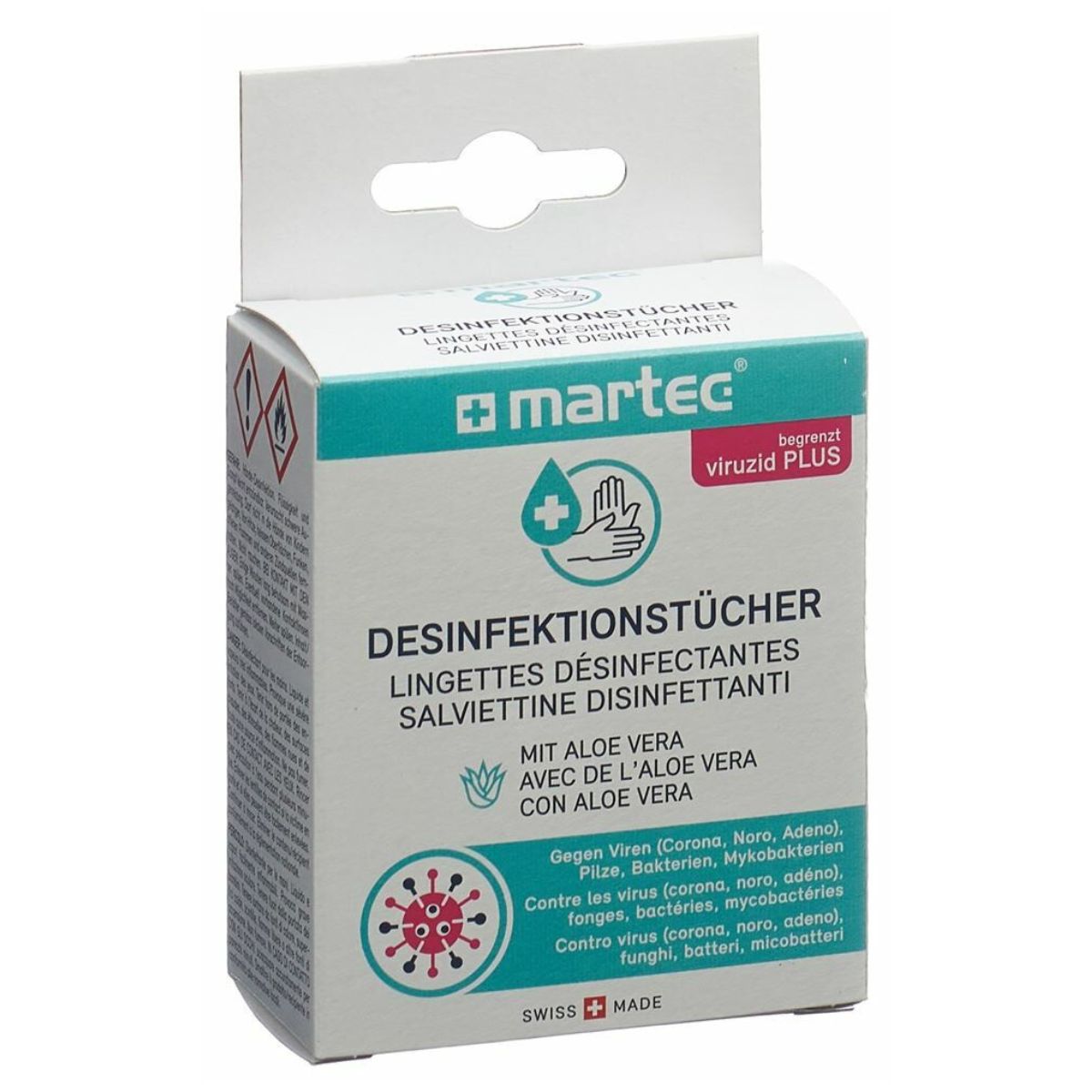 MARTEC Desinfektionstücher mit Aloe vera 10 Stück