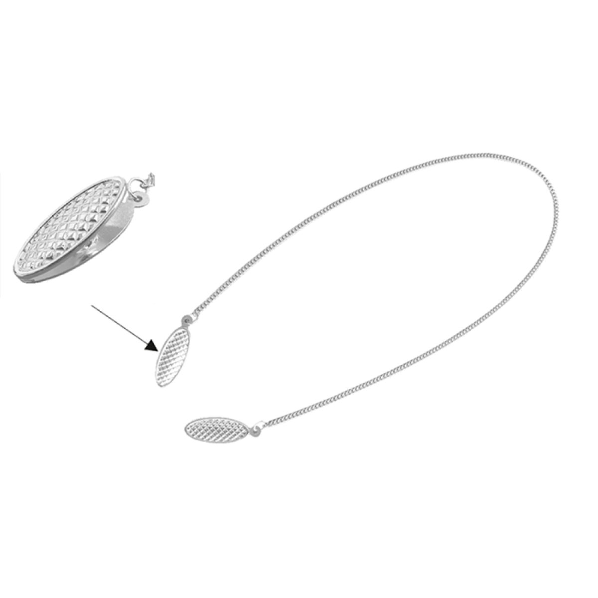 SUNDO Serviettenkette 53cm silber mit Clips