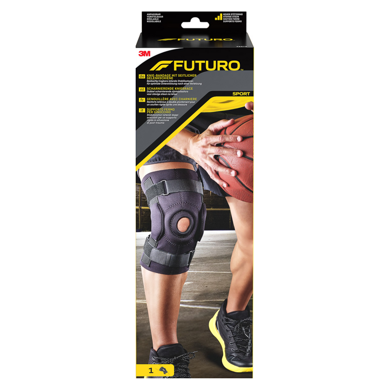 3M Futuro Kniebandage mit seitlicher Gelenkschiene anpassbar 3M Futuro Kniebandage mit seitlicher Gelenkschiene anpassbar