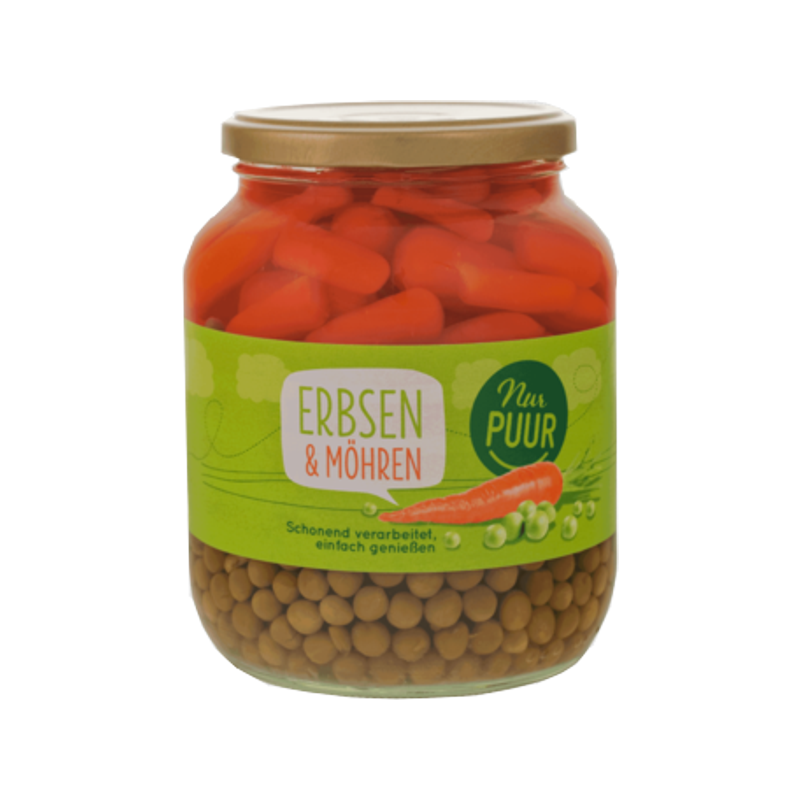 Nur Puur Erbsen & Möhren Demeter 350 g Nur Puur Erbsen & Möhren Demeter 350 g