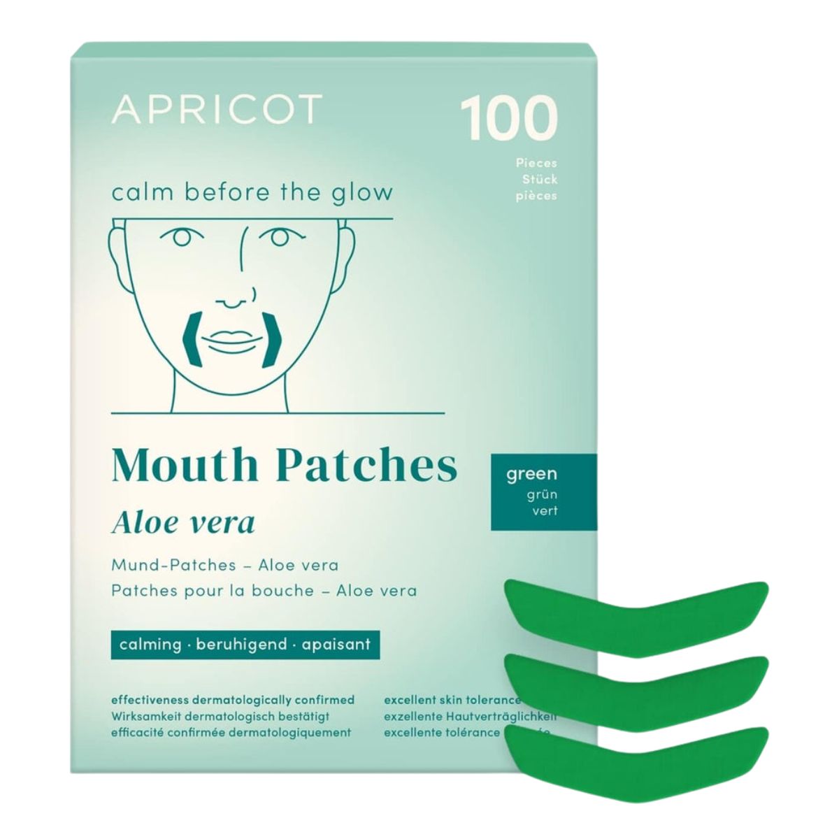 Apricot Mundpatches mit Aloe Vera 100 Stück