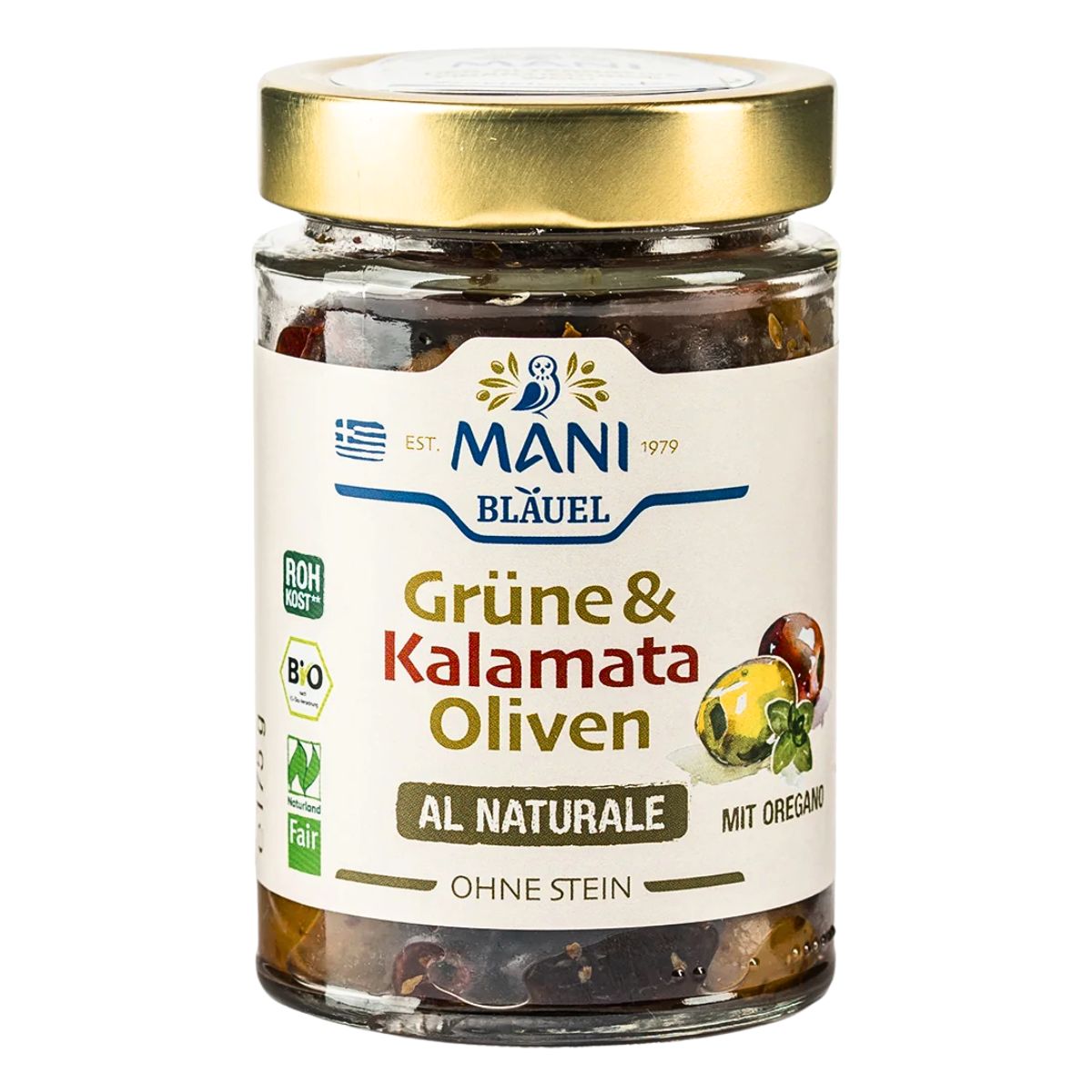 MANI Grüne & Kalamata Oliven mit Oregano 175 g