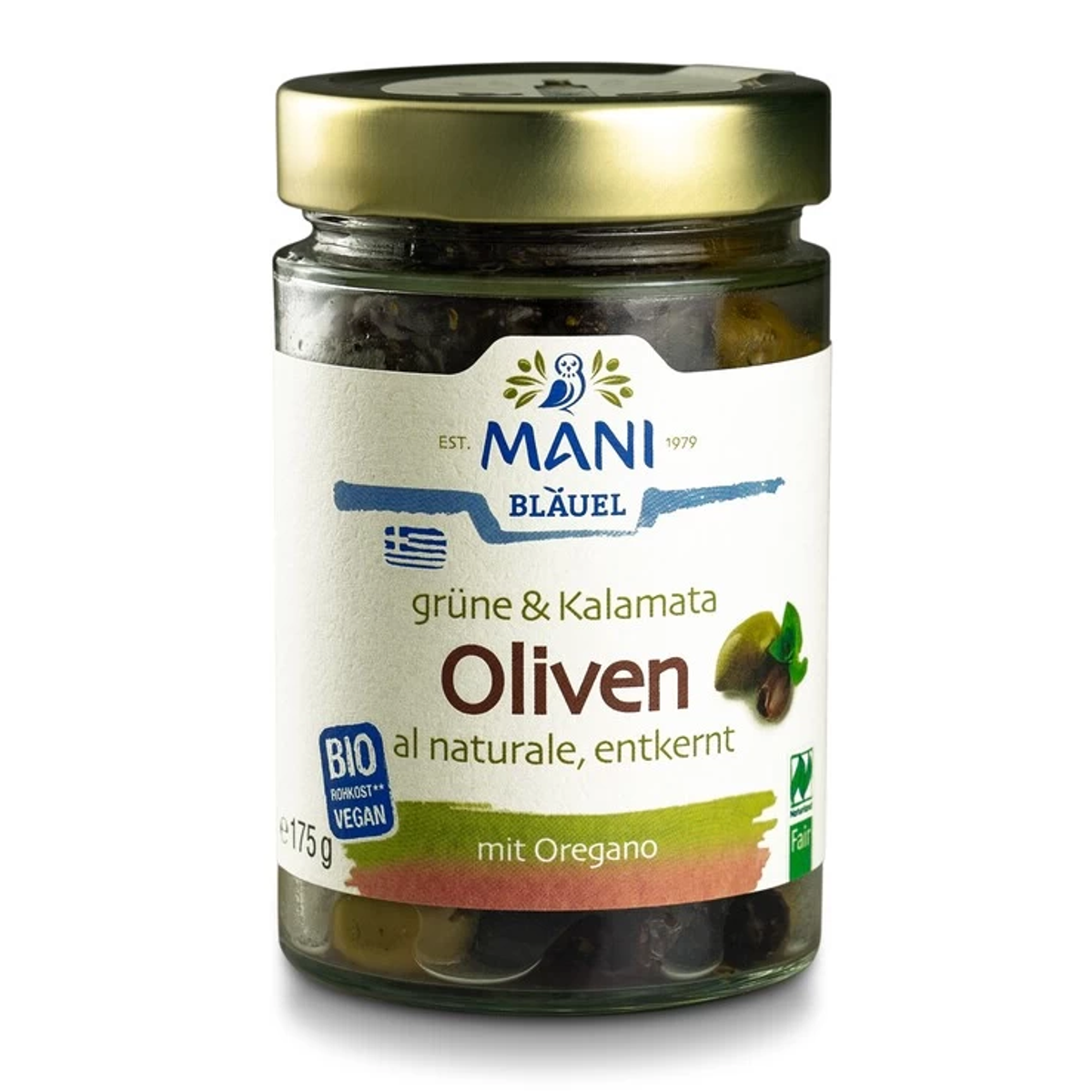 MANI Grüne & Kalamata Oliven mit Oregano 175 g MANI Grüne & Kalamata Oliven mit Oregano 175 g