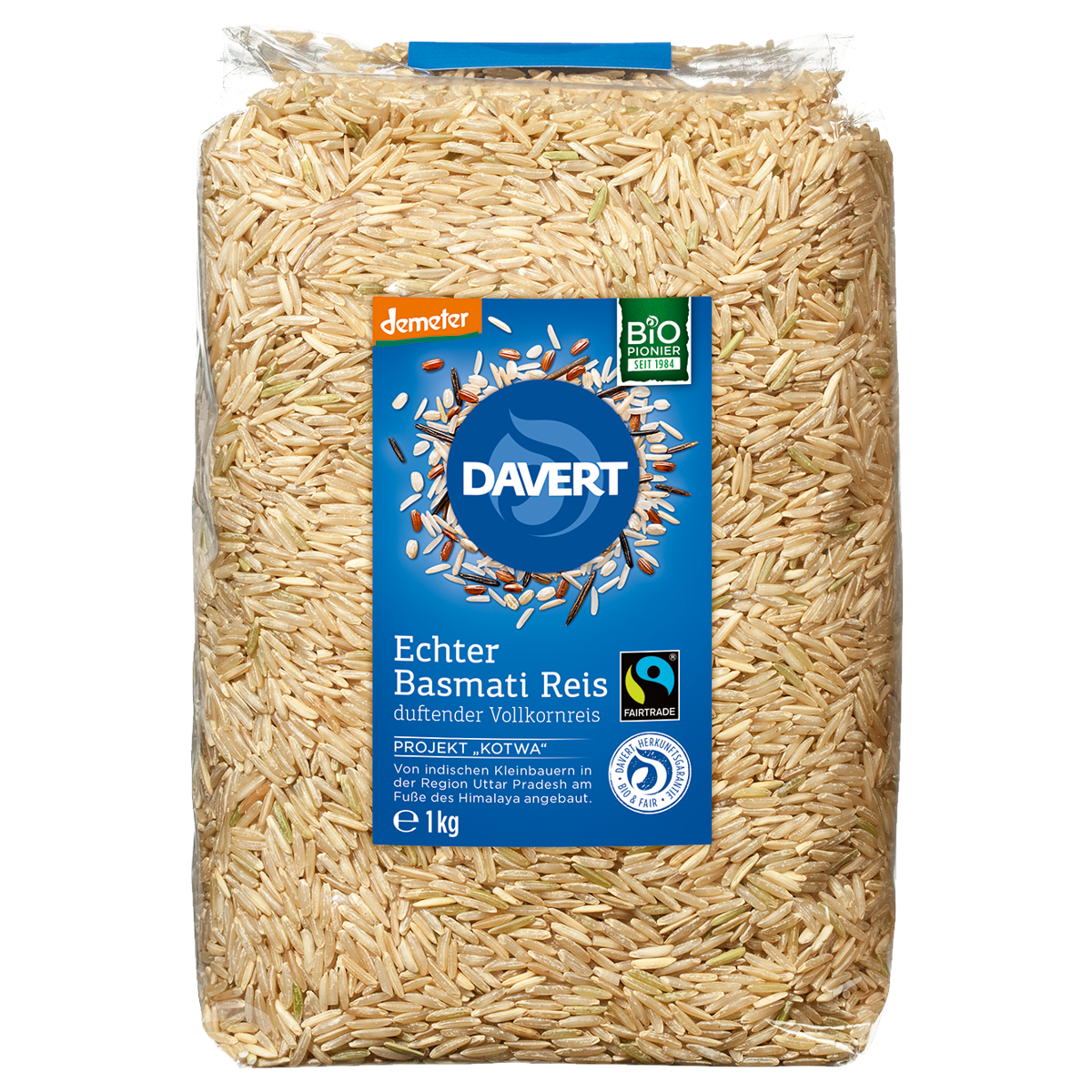 Davert Echter Basmati Reis Vollkorn Demeter 1 kg Davert Echter Basmati Reis Vollkorn Demeter 1 kg