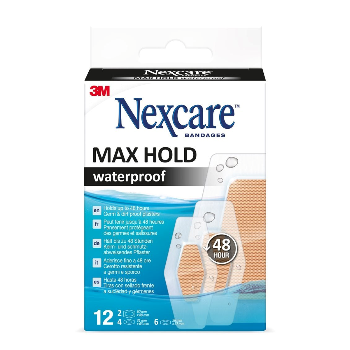 3M Nexcare Bandages max hold waterproof - Keim- und Schmutzabweisendes Pflaster