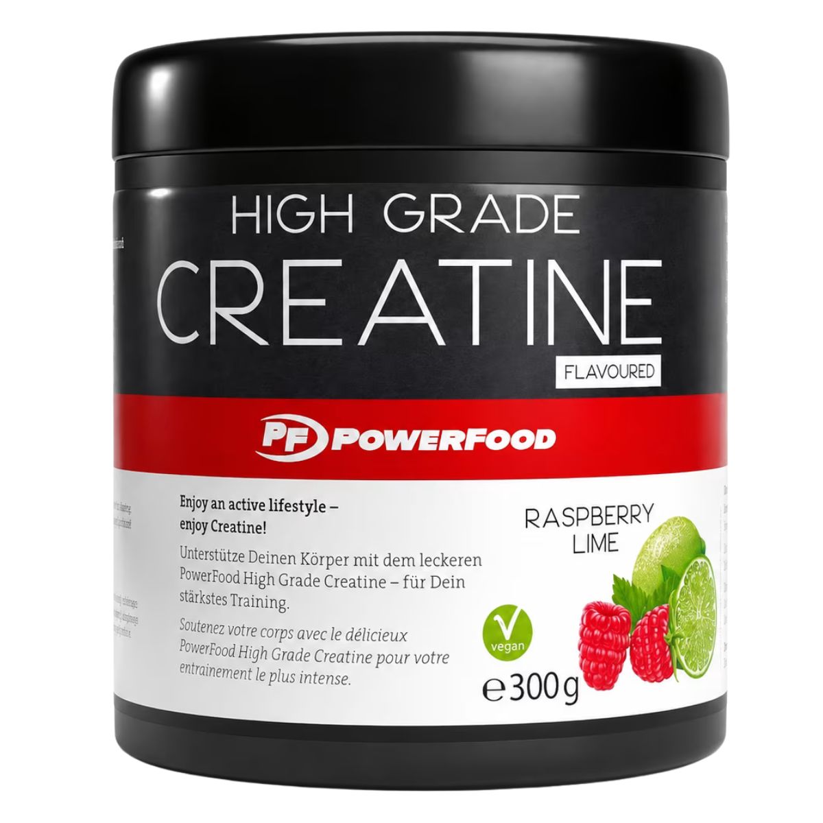 Powerfood High Grade Creatine Pulver Raspberry Lime 300 g