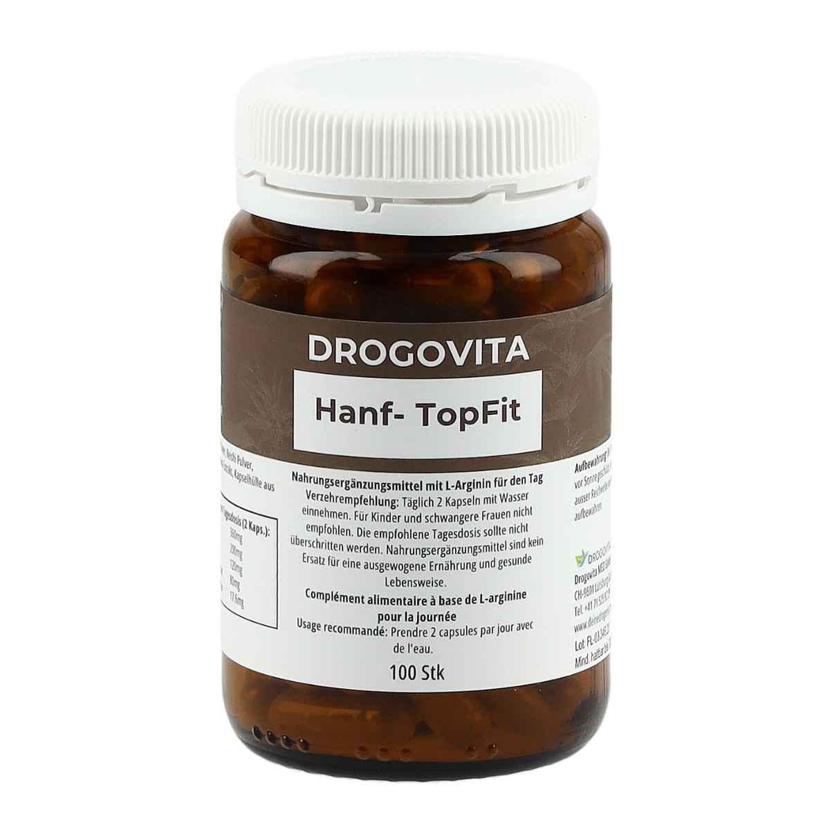 DROGOVITA Hanf TopFit Kapseln Glas 100 Stück DROGOVITA Hanf TopFit Kapseln Glas 100 Stück