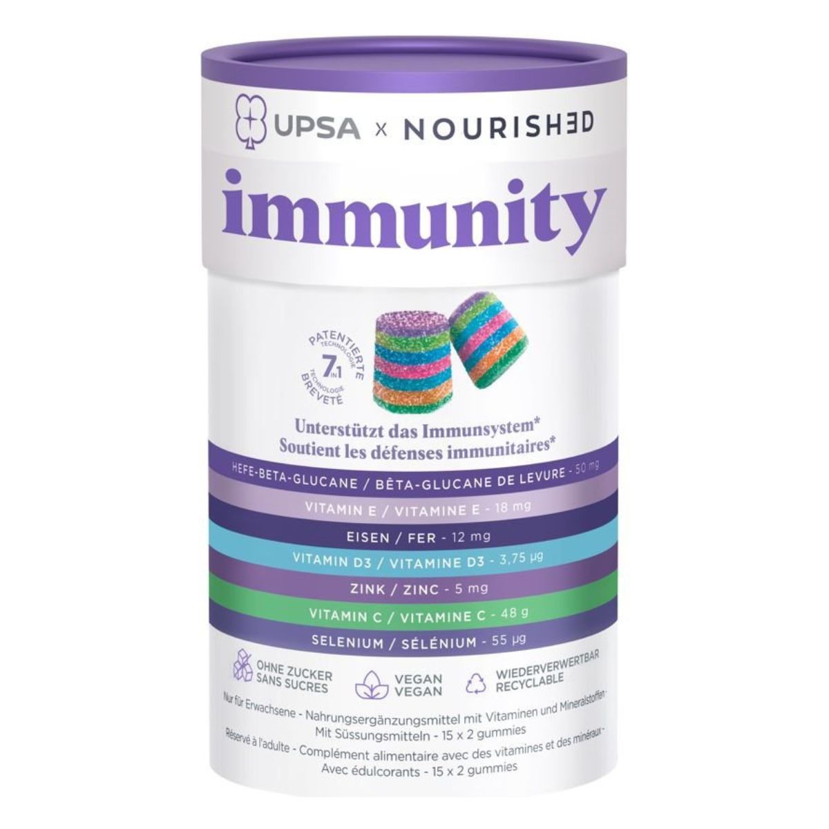 Upsa x Nourished Immunity Gummies 30 Stück