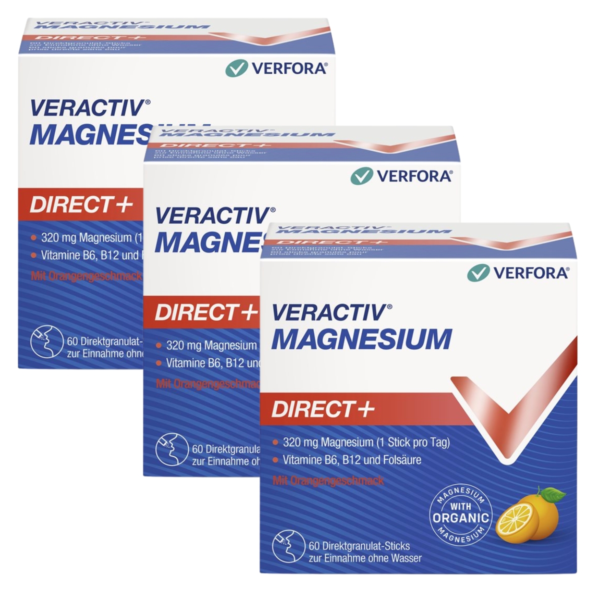 Veractiv Magnesium Direct+ Stick 3x 60 Stück Veractiv Magnesium Direct+ Stick 3x 60 Stück