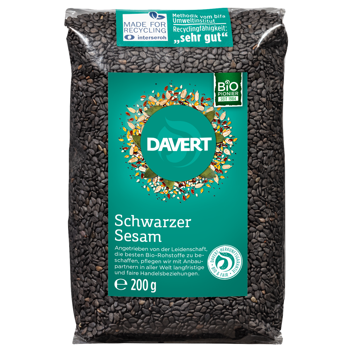 Davert Schwarzer Sesam 200 g Davert Schwarzer Sesam 200 g