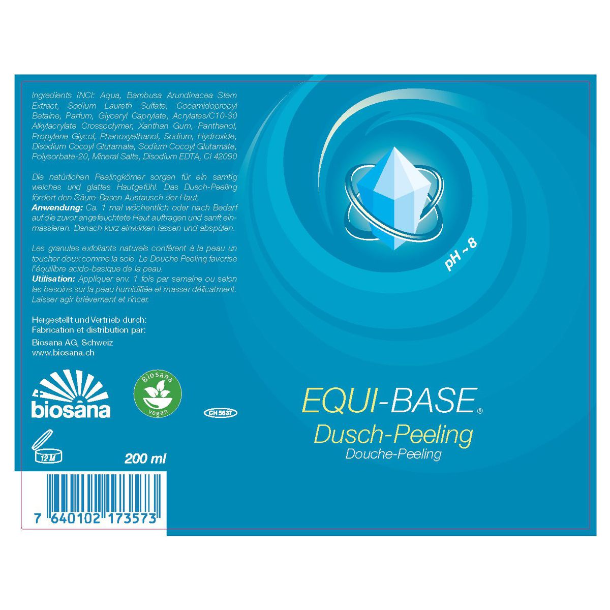Equi-Base Duschpeeling mit basischen Mineralstoffen Anwendung