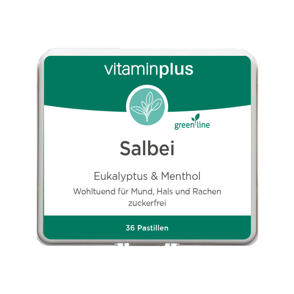 Vitaminplus Salbei Pastillen ohne Zucker Dose 36 Stück Vitaminplus Salbei Pastillen ohne Zucker Dose 36 Stück