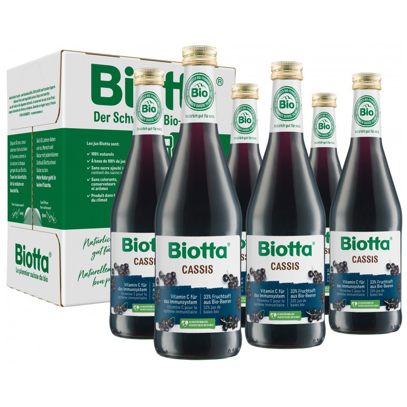 Biotta Cassis-Direktsaft mit Teeauszug und Agavendicksaft
