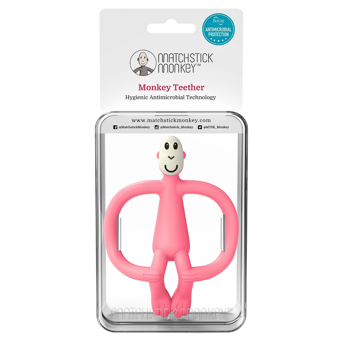 Image of Matchstick Monkey Teether pink