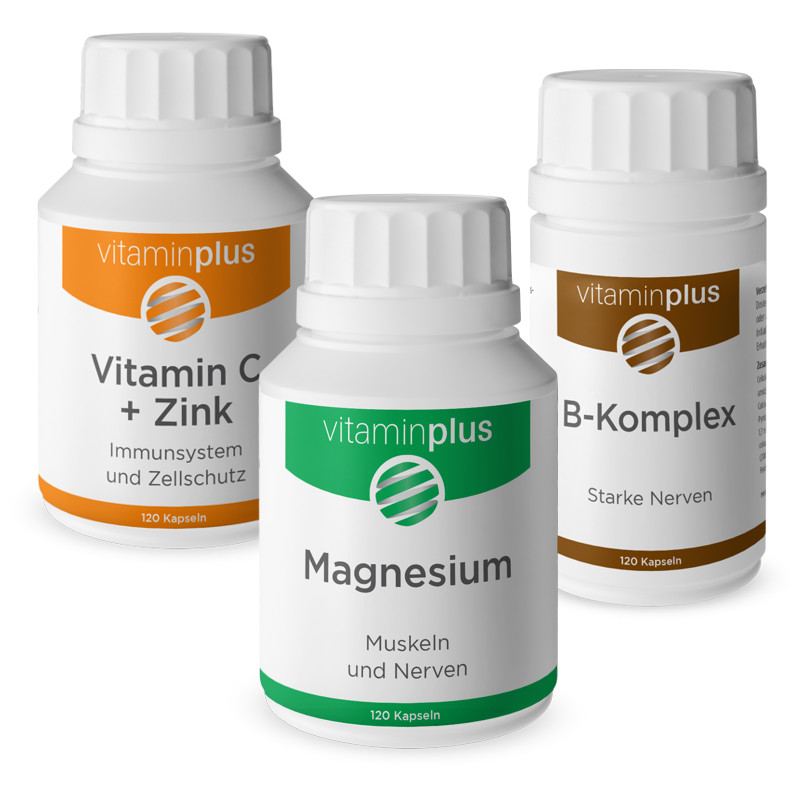 Vitaminplus B-Komplex, Vitamin C + Zink & Magnesium