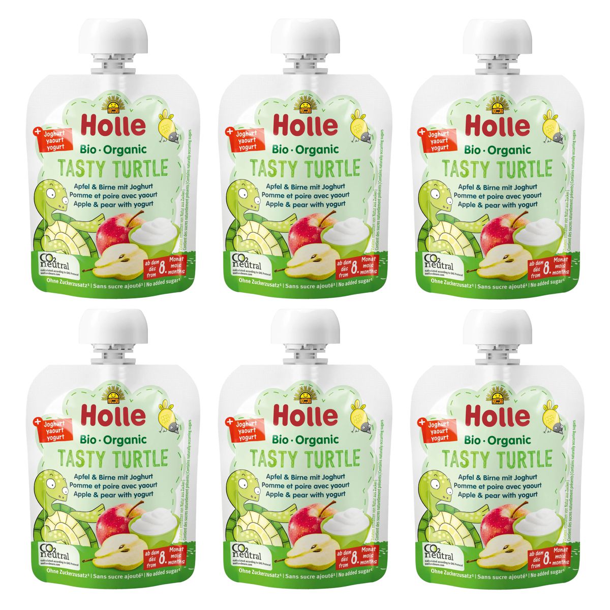 Holle Tasty Turtle Apfel & Birne mit Joghurt 6x 85 g Holle Tasty Turtle Apfel & Birne mit Joghurt 6x 85 g