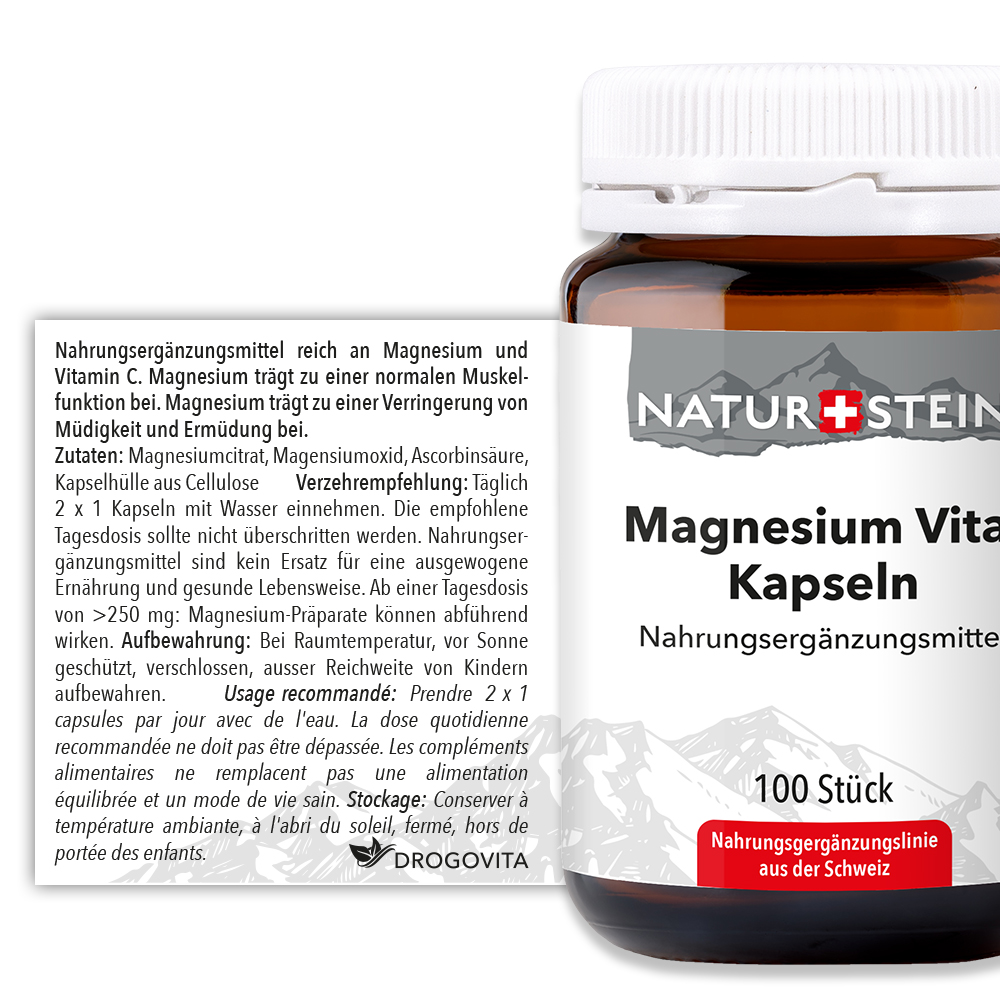 Naturstein Magnesium Vital Kapseln 100 Stück Naturstein Magnesium Vital Kapseln 100 Stück