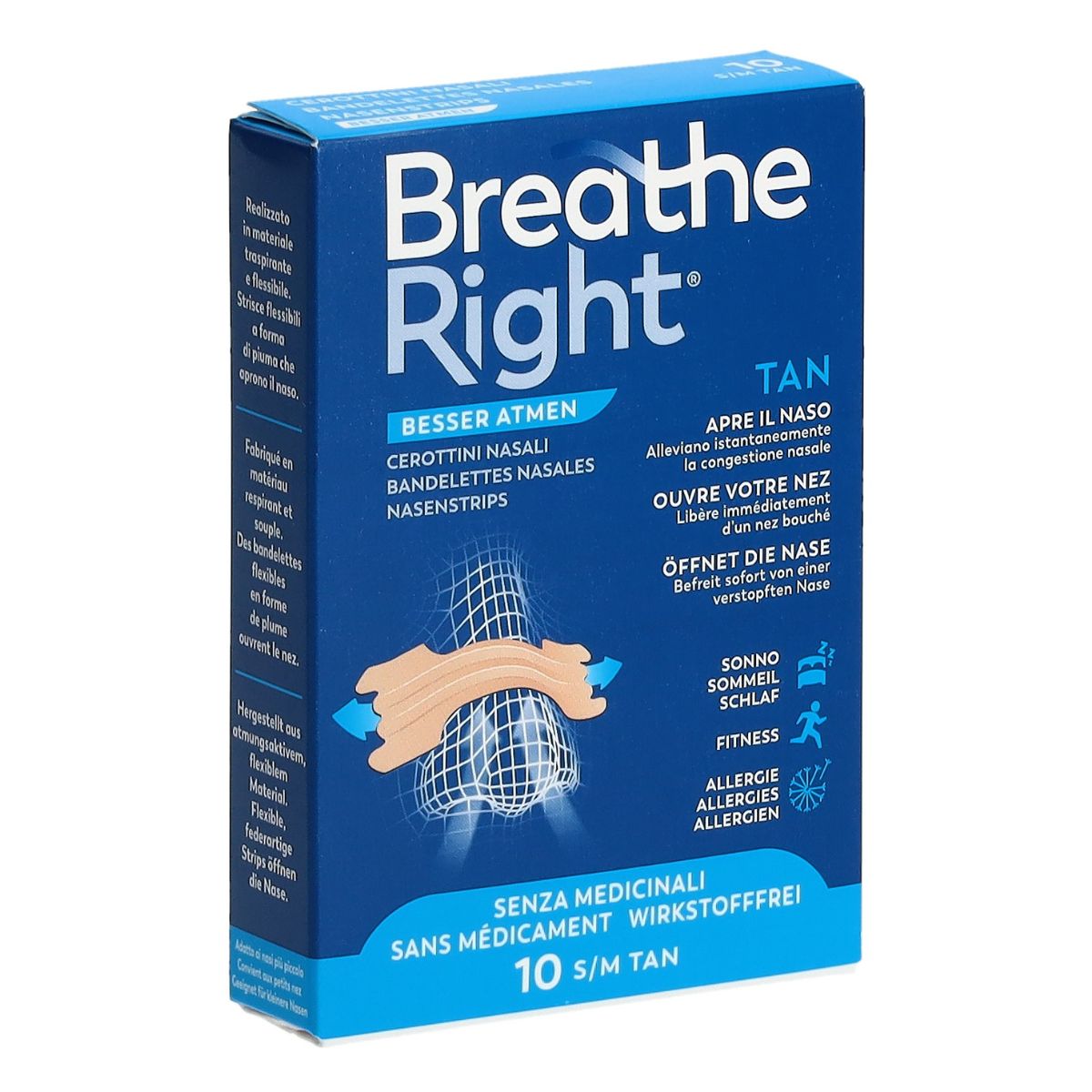 Breathe Right Nasenpflaster Tan S/M 10 Stück